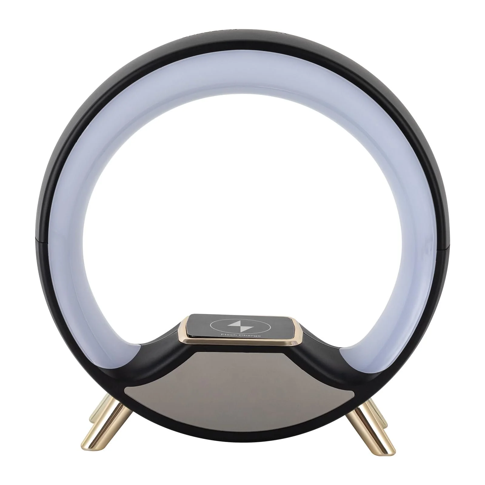 Настільна лампа нічник акумуляторна USB з Bluetooth-колонкою та будильником LED, фото №7