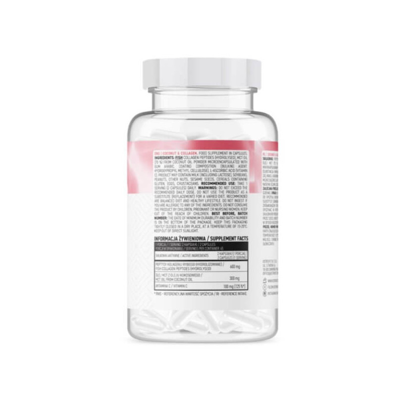 Колаген кокосове масло OstroVit MCT Collagen Oil from coconut 90caps, фото №2