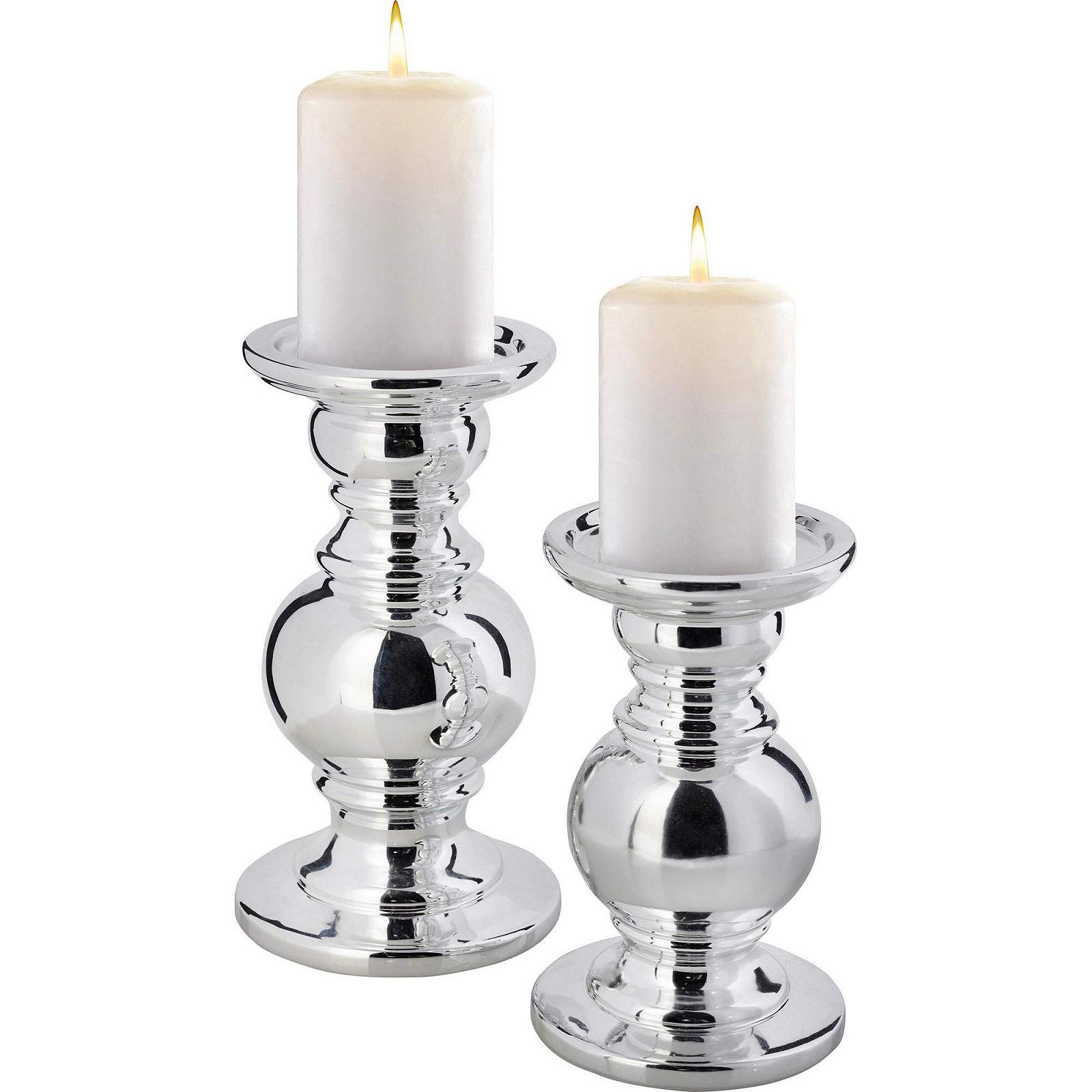 Набір свічників 2 шт. Срібло, фото №2 Набір свічників 2 шт. Срібло, фото №2