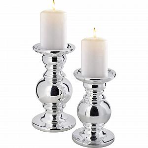 Набір свічників 2 шт. Срібло ціна на synthetic.ua - Фото 1 Набір свічників 2 шт. Срібло synthetic.ua - Фото 1