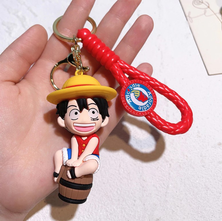 Ван Пис брелок One piece Большой куш манга Монки Д. Луффи Luffy Monkey Соломенная шляпа на бочке брелок для ключей, фото №2