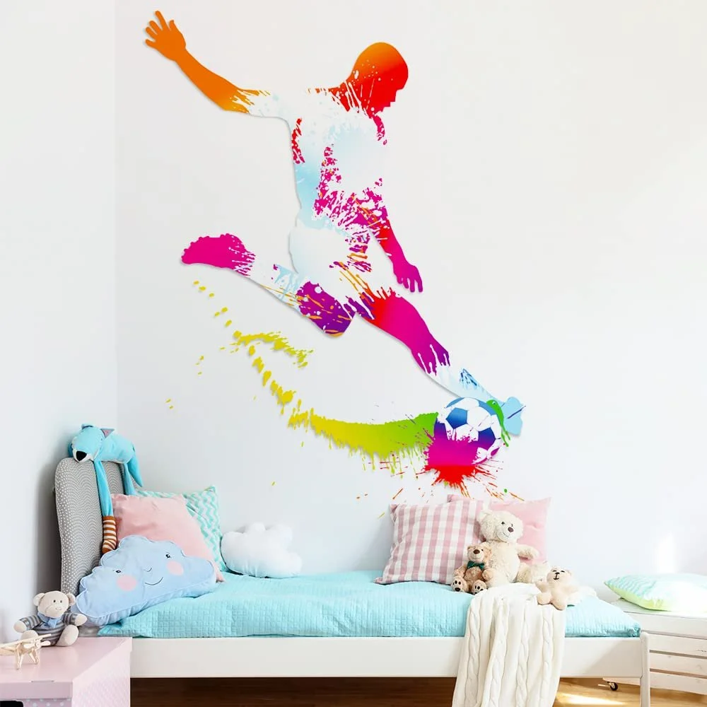 Наклейка для стін LZYMSZ Football Football Player Kick 99 x 155 см (F), фото №6