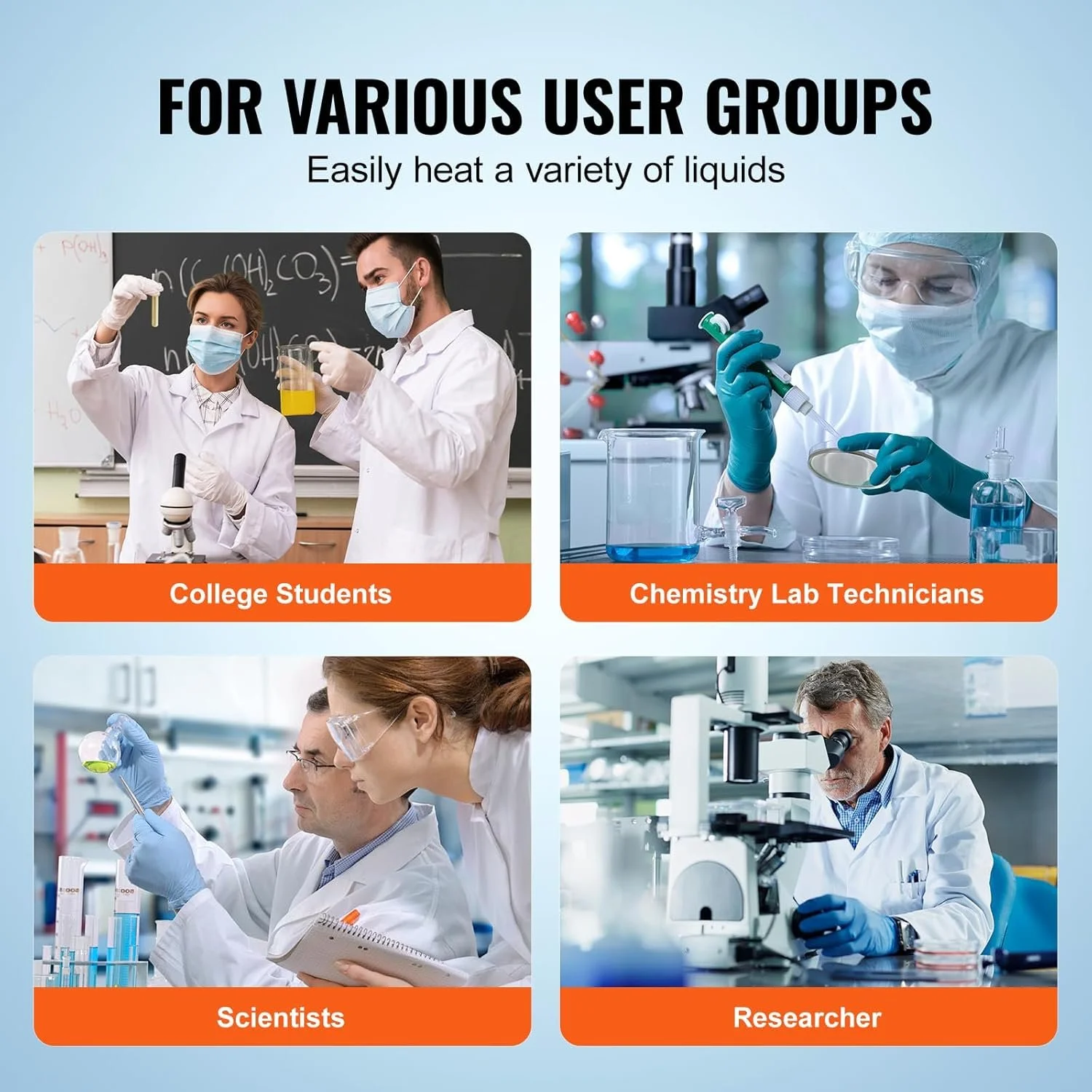 Магнитная мешалка с нагревательной поверхностью VEVOR SH-3ABE White, фото №4