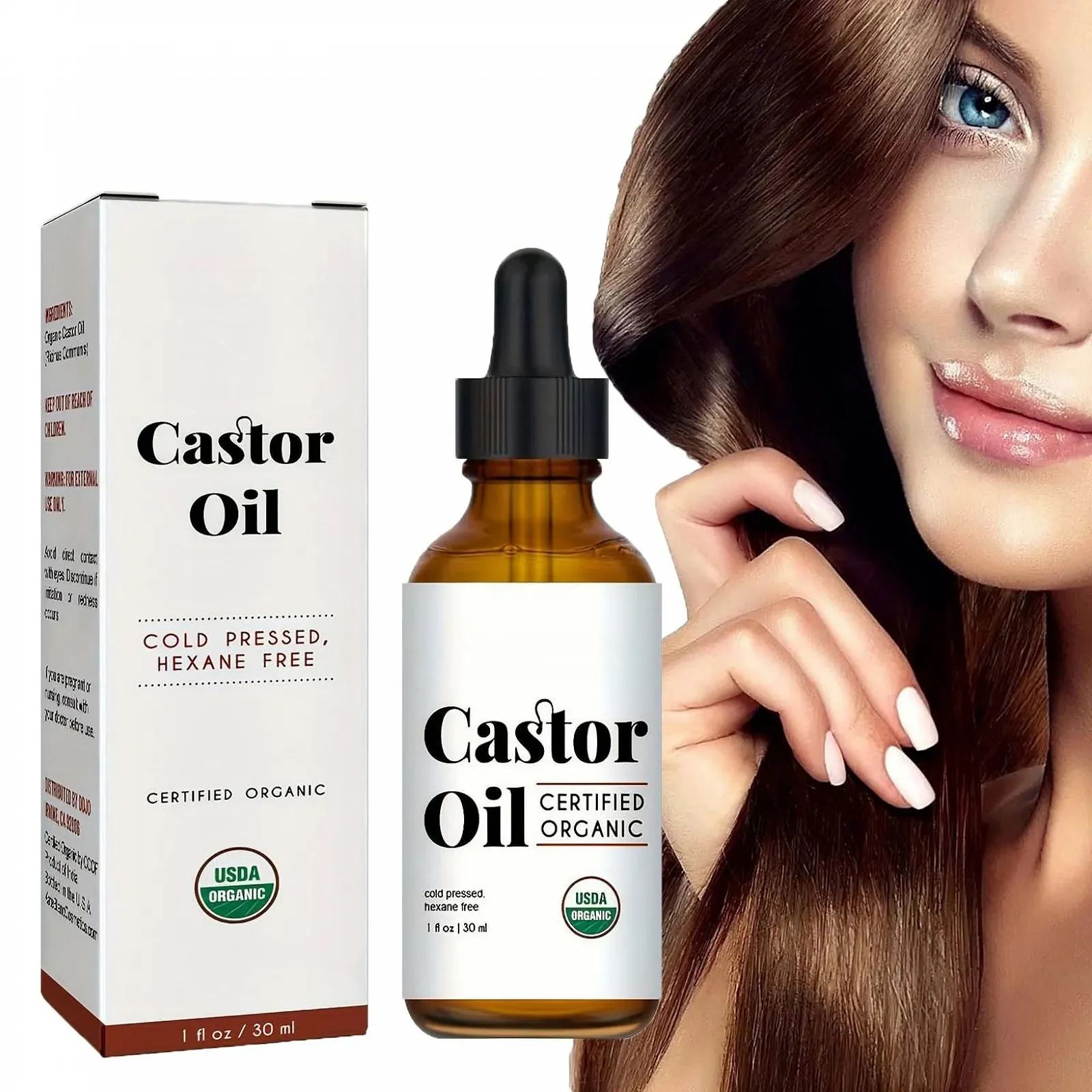 Органічна рицинова олія USDA сертифікована, стимулює ріст вій, брів, волосся - 30 мл (1 шт.), фото №1 Органічна рицинова олія USDA сертифікована, стимулює ріст вій, брів, волосся - 30 мл (1 шт.), фото №1