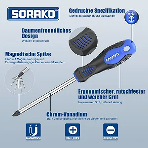 Набір викруток магнітних SORAKO 11 одиниць з намагнічувачем 2-в-1 synthetic.ua - Фото 1