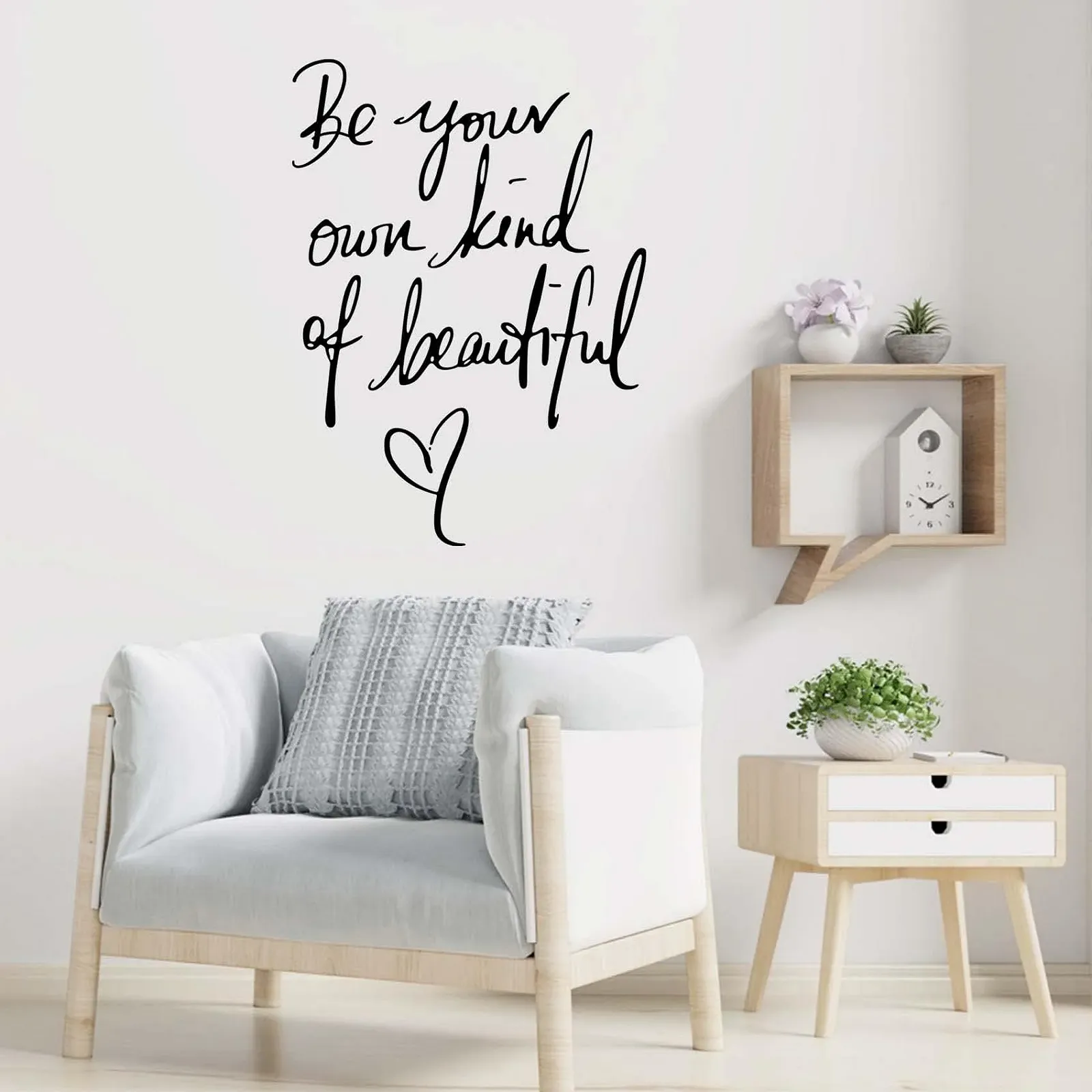 Наклейка на стіну Мотиваційні фрази Be Your Own Kind of Beautiful Чорна, фото №3