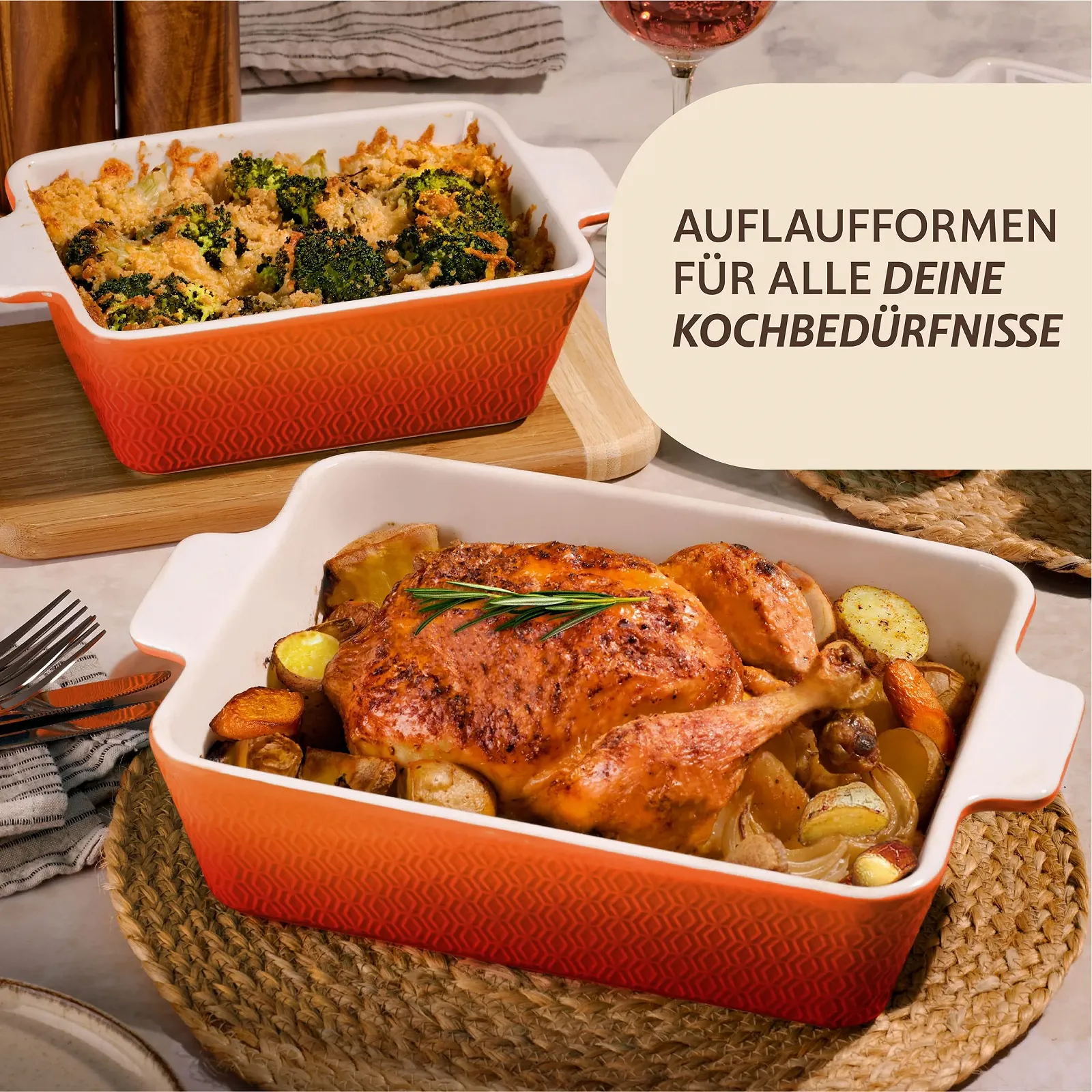 Форма для запекания Praknu керамическая 28 х 22 х 8 см Orange Red, фото №7