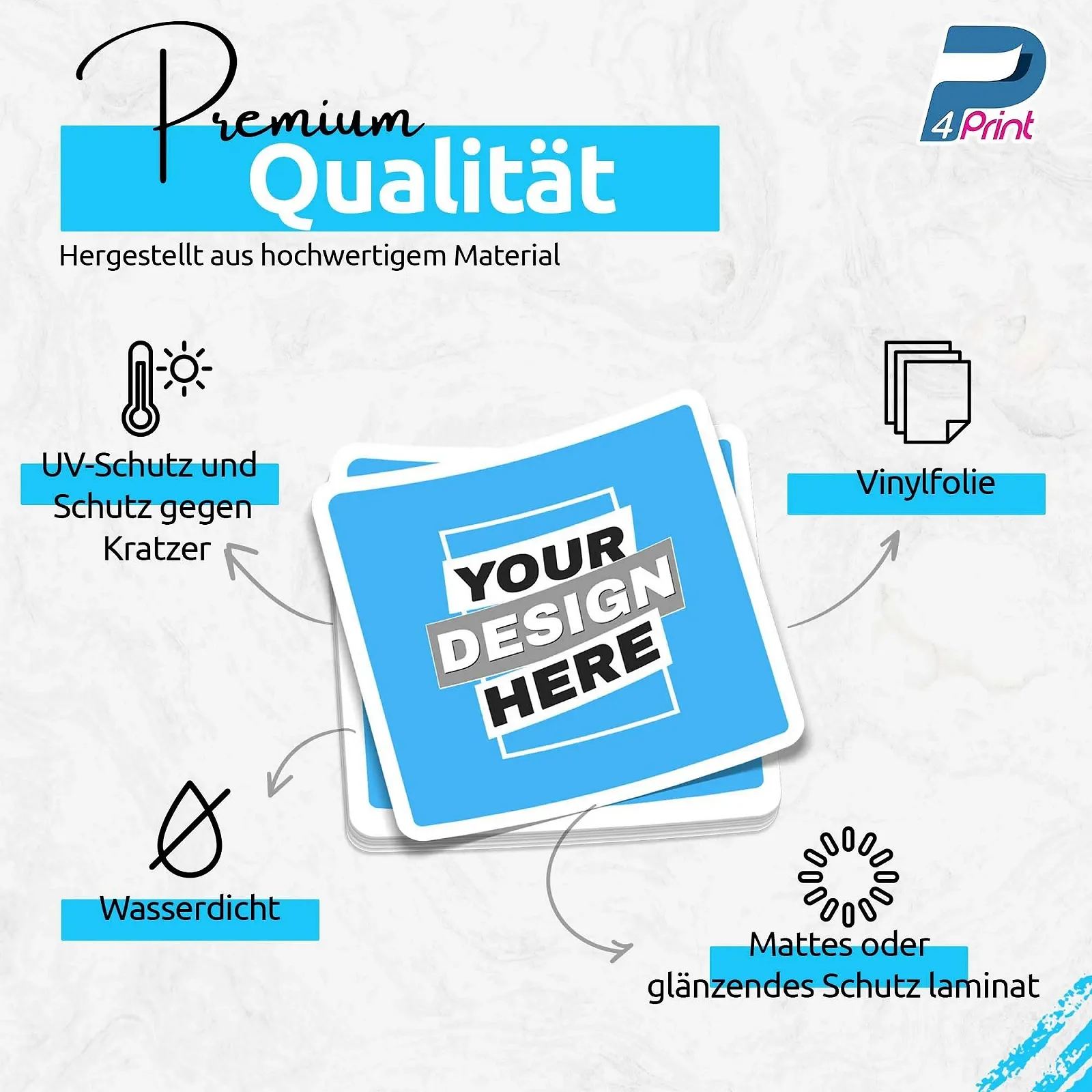 Наклейки Персоналізовані з логотипом або фото Водонепроникні 3–15 см 100 шт., фото №3