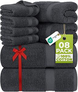 Набір рушників Utopia Towels 100% бавовна 8 шт. Сірий - Фото 1