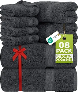 Набір рушників Utopia Towels 100% бавовна 8 шт. Сірий - Фото 1