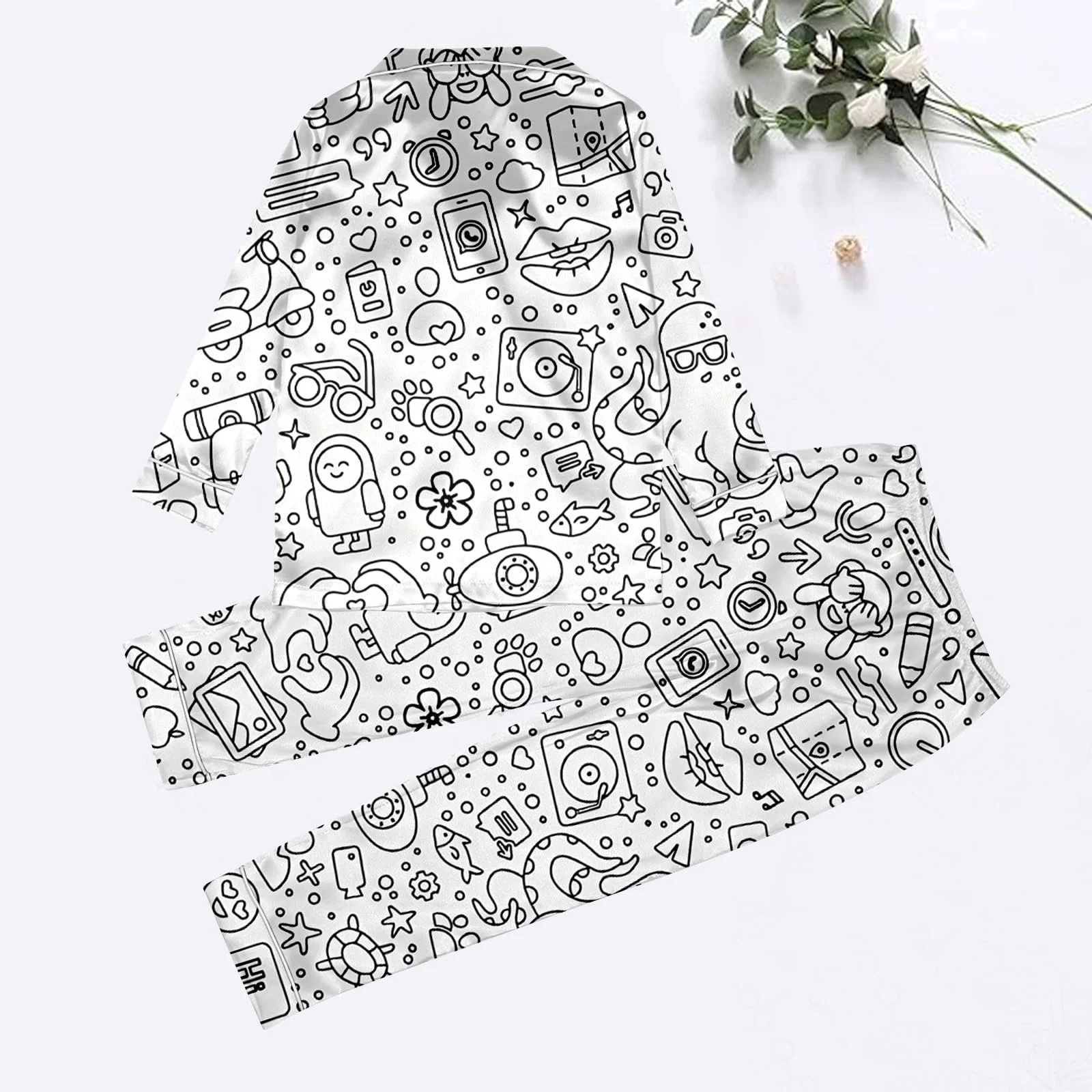 Дитяча піжама для розмальовування Cartoon Print White, фото №4 Дитяча піжама для розмальовування Cartoon Print White, фото №4