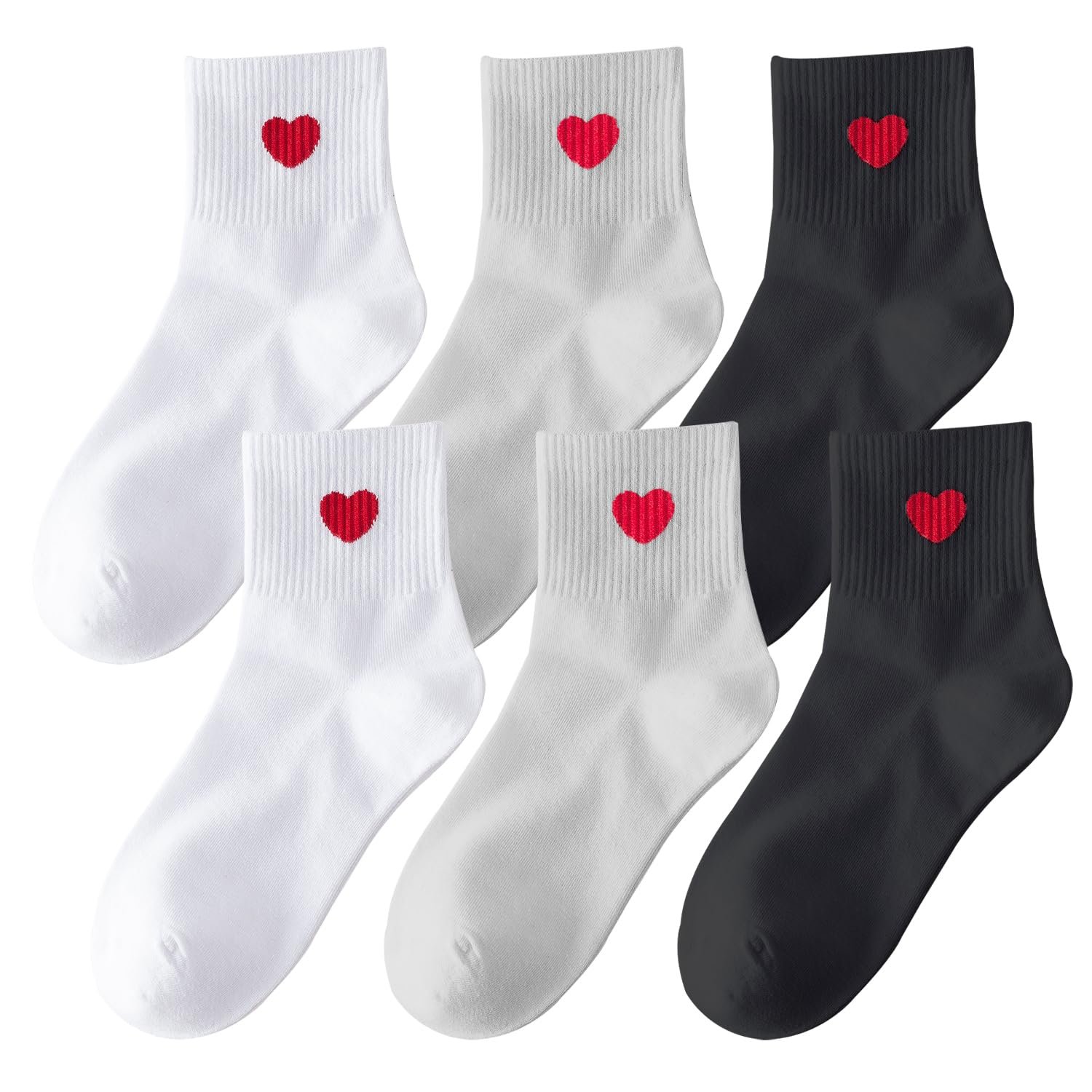Носки KRYMSON Red Love, 3 пары (Черный / Белый / Серый), фото №1