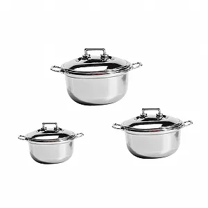 Набор из 3 мини-кастрюль Play Kitchen Accessories пластиковый реалистичный дизайн - Фото 1