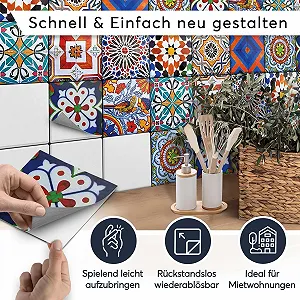 Наклейка на плитку creatisto Portuguese Tiles 9 шт. 20 x 20 см synthetic.ua - Фото 1