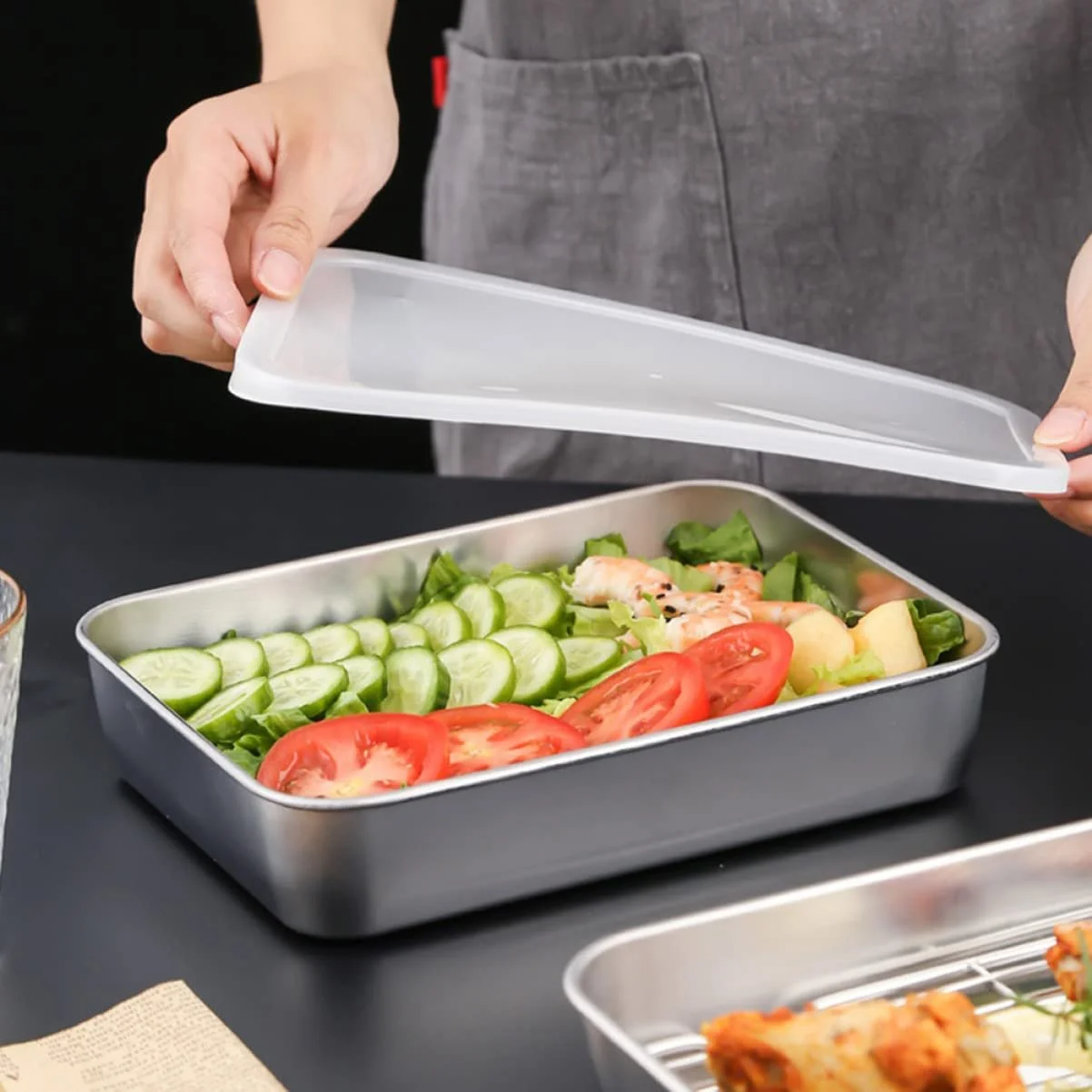 Форма для випікання VICASKY прямокутна з нержавіючої сталі для хліба та піци термостійка, фото №8 Форма для випікання VICASKY прямокутна з нержавіючої сталі для хліба та піци термостійка, фото №8