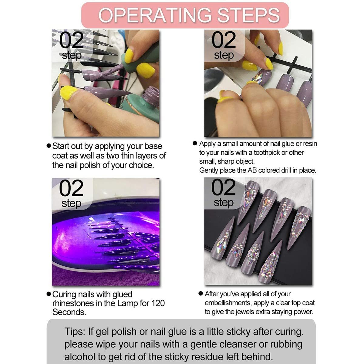 Стрази Плоскі Круглі Скляні Кристали 3600 шт. різних розмірів для DIY манікюру Колір, фото №8