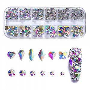 Набор хрустальных страз разных форм и размеров, микс цветов для ногтей, лица, одежды, обуви, DIY - Фото 1