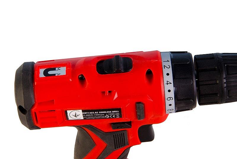 Дриль-шуруповерт акумуляторна MPT 14.4 В Li-ion 1.3 Аг 2 швидкості 0-400/1450 об/хв 10 мм АКБ кейс MCDT1423.A2, фото №6