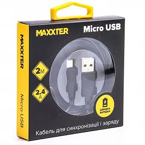 Дата кабель USB 2.0 AM to Micro 5P 2.0m Maxxter (UB-M-USB-02-2m) synthetic.ua - Фото 1