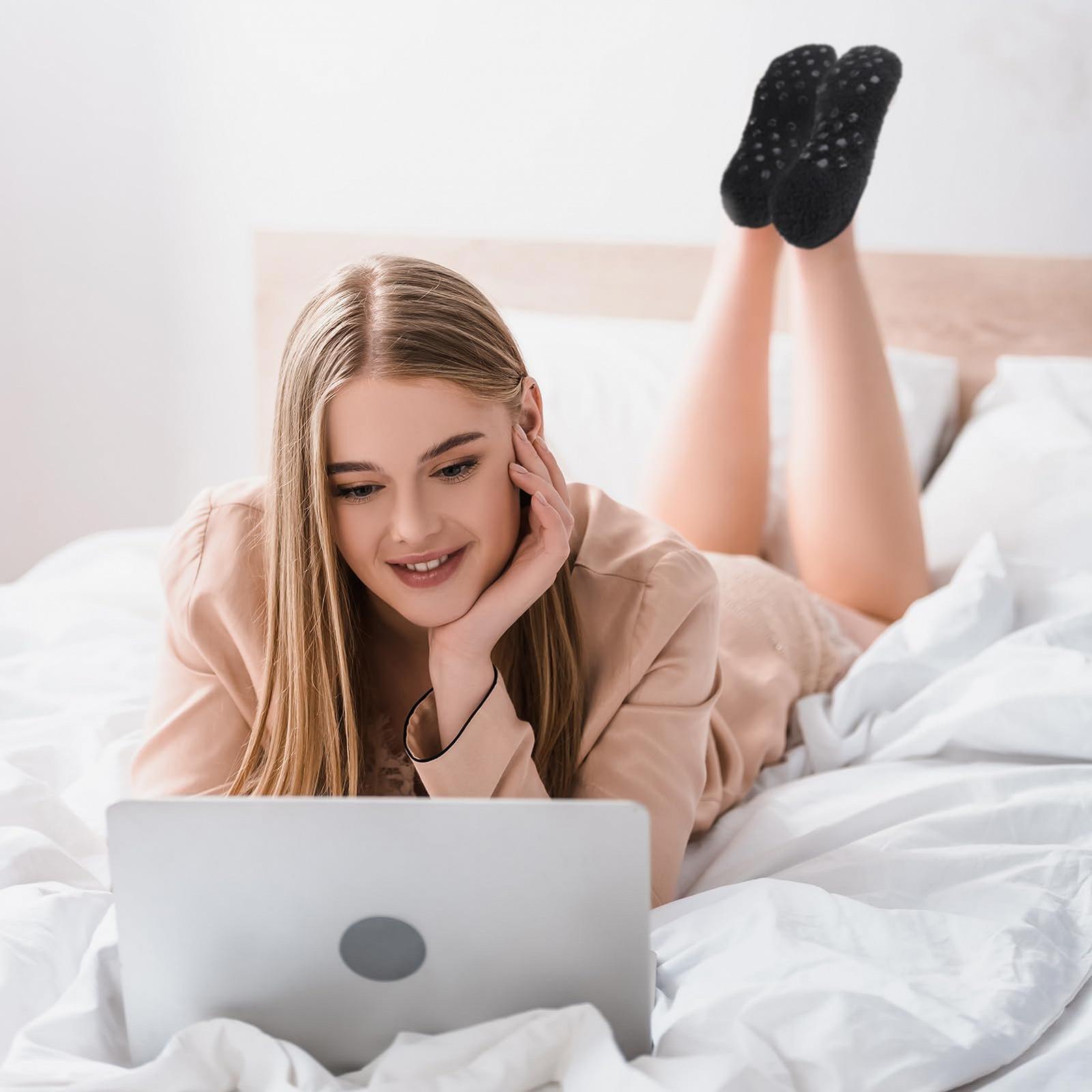 Носки Женские 35-40 Зимние Нескользящие Теплые Пушистые с Пупырышками, 4 пары, фото №6