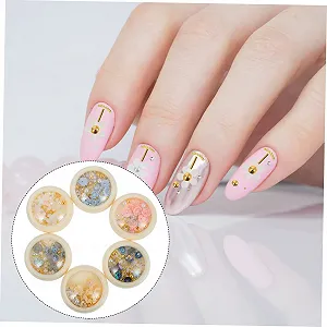 Смешанные 3D украшения для ногтей в виде цветов для уникального маникюра, 6 штук в упаковке synthetic.ua - Фото 1