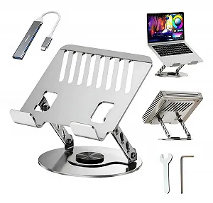 Підставка для ноутбука 3600 Регульована по висоті Металеваз подвійною підтримкою Ергономічна - Фото 1