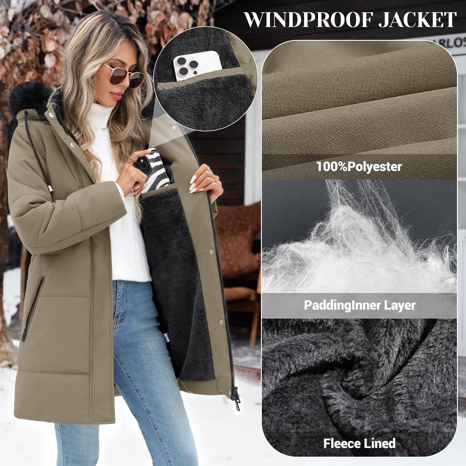 Жіноча зимова куртка Tuopuda, фото №4