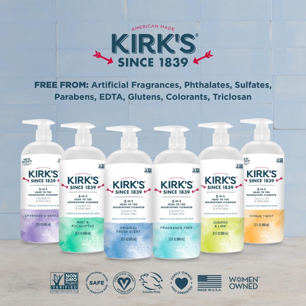 Живильний очищувальний засіб 3-в-1 Kirk's Head to Toe Juniper & Lime 32 fl oz (1 шт), фото №8