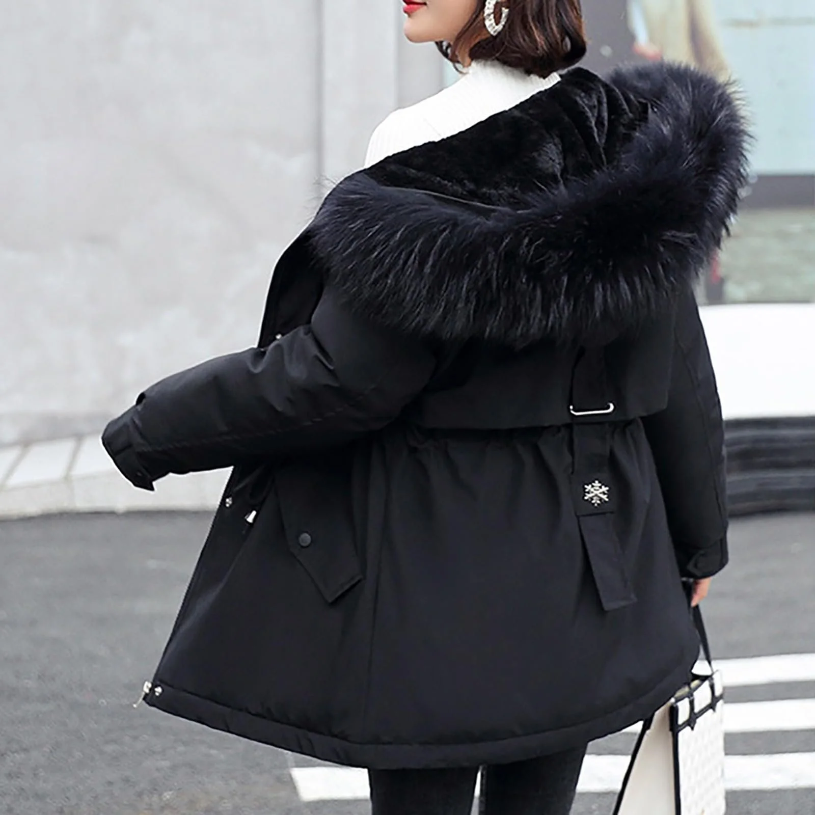 Парка Жіноча Демісезонна На Флісі З Штучним Хутром Тепла Довга З Капюшоном, фото №9