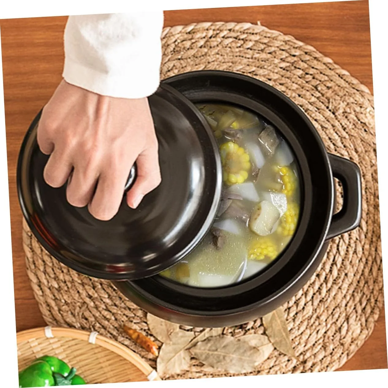 Горшок керамический NOLITOY для тушения риса и курицы Черный, фото №6