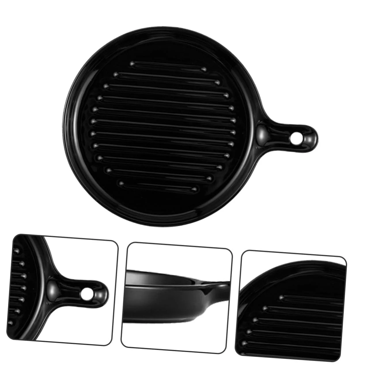 Керамическая форма для запекания с ручкой черная, фото №3 Керамическая форма для запекания с ручкой черная, фото №3