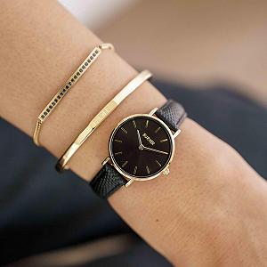 Женские часы Кварцевые BURKER Ruby Petite Аналоговые 28 мм Золотой Черный Серебряный synthetic.ua - Фото 1