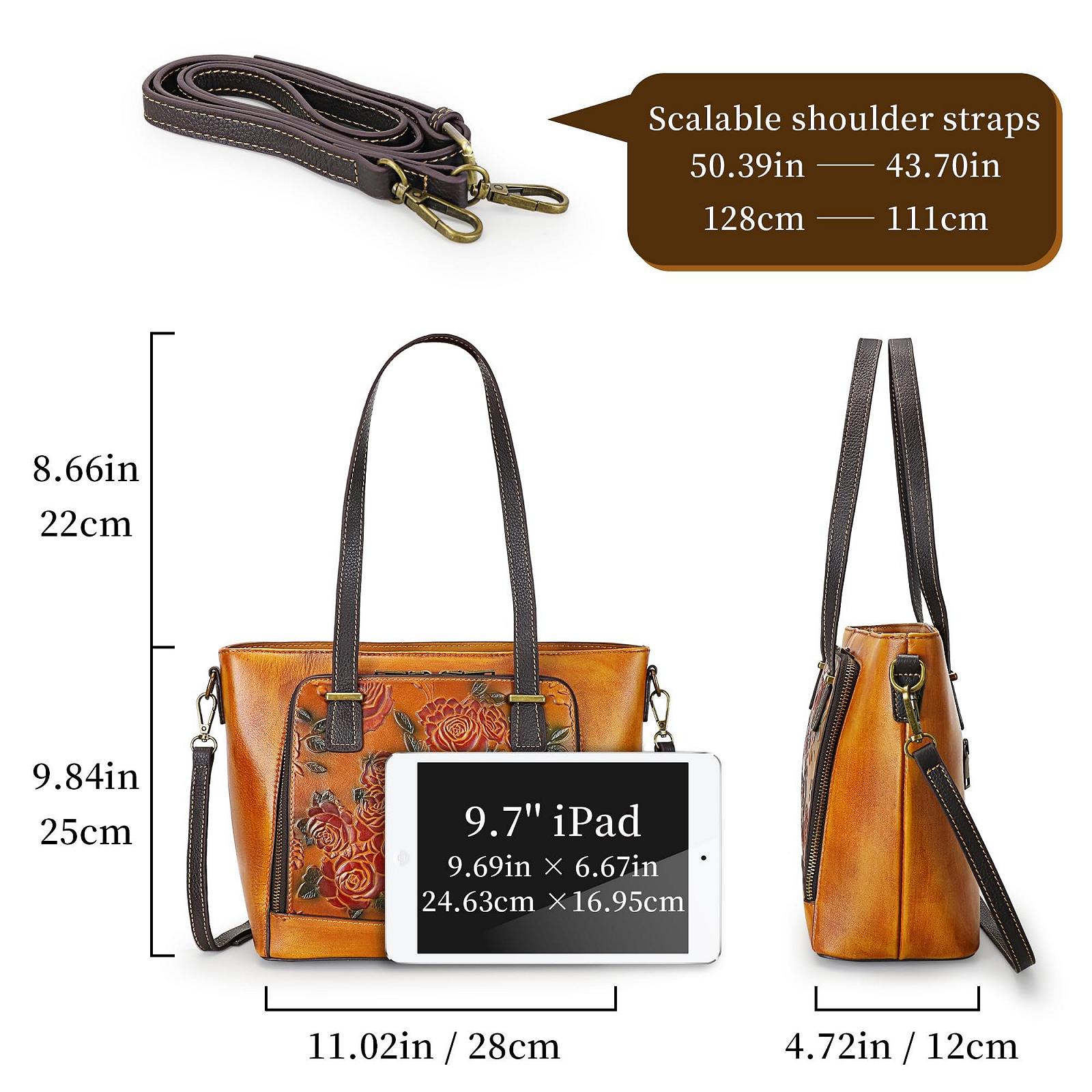 Сумка женская на плечо LEUTEULO, кожаная, большая, для офиса, школы, шоппинга и путешествий, фото №4 Сумка женская на плечо LEUTEULO, кожаная, большая, для офиса, школы, шоппинга и путешествий, фото №4