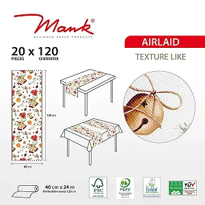 Скатертина-доріжка Mank Marianne Airlaid 40 см x 24 м рулонна одноразова ціна на synthetic.ua - Фото 1 Скатертина-доріжка Mank Marianne Airlaid 40 см x 24 м рулонна одноразова synthetic.ua - Фото 1
