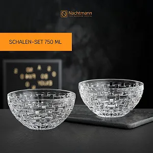 Миска Nachtmann Bossa Nova 15 см Набор из 2 Хрустальные Стеклянные Миски для Десерта synthetic.ua - Фото 1