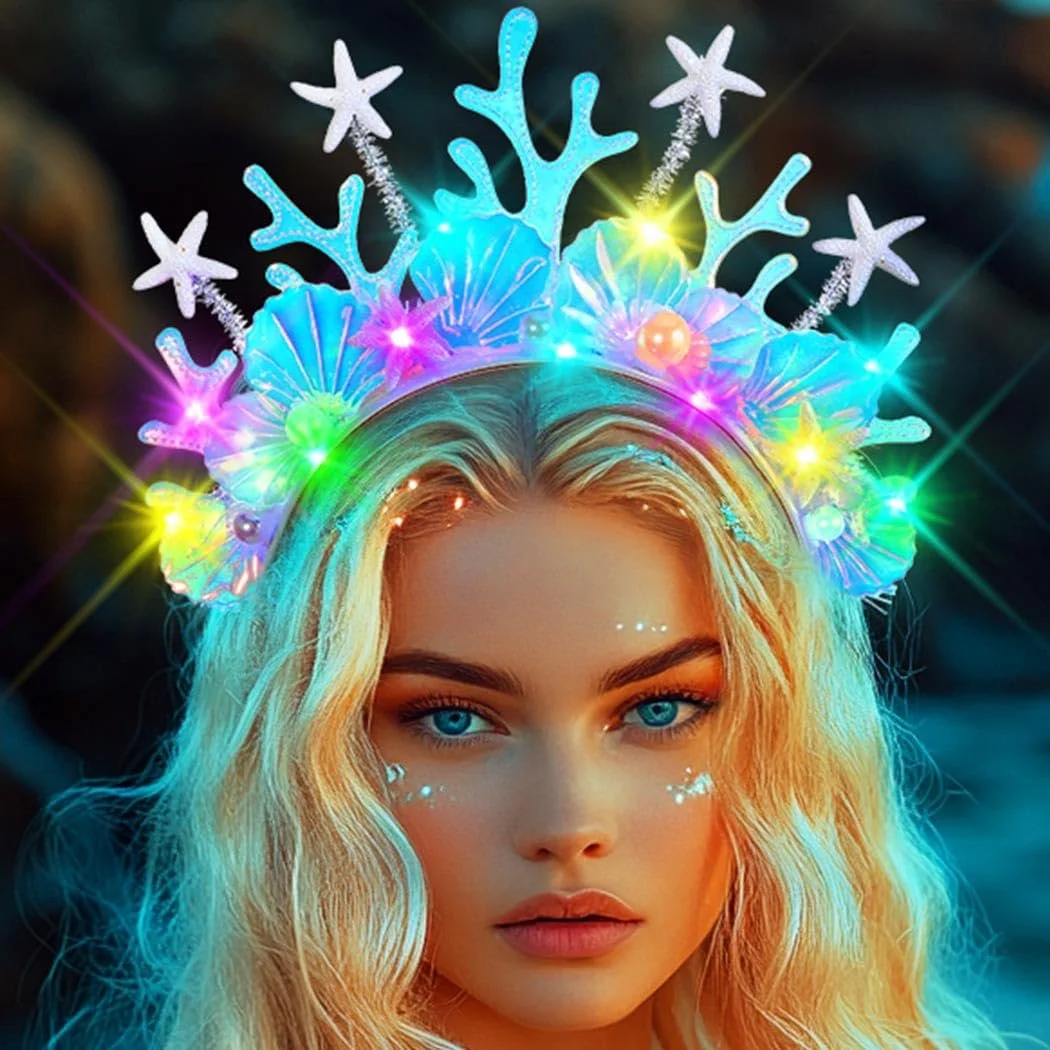 LED Обруч для волосся у формі мушлі, світиться, фото №1