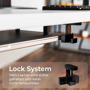 Кронштейн для ноутбука Mobilefox Під стіл з захистом від падіння для ноутбуків MacBook 0-35 мм Чорний synthetic.ua - Фото 1