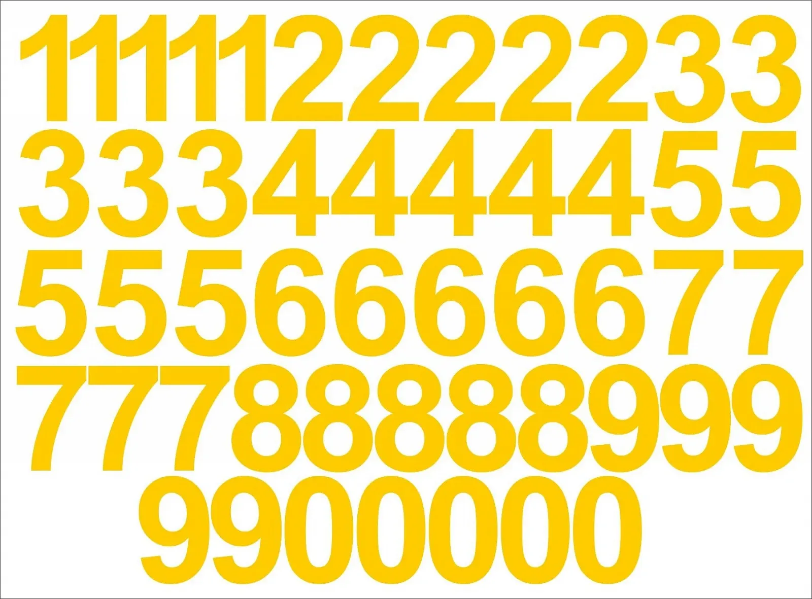 Наклейки цифри ShirtInStyle Самоклейні 4 см 50 шт. Жовтий, фото №1