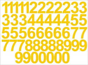 Самоклеючі наклейки-цифри ShirtInStyle 15 см 50 шт. Сигнальний жовтий - Фото 1