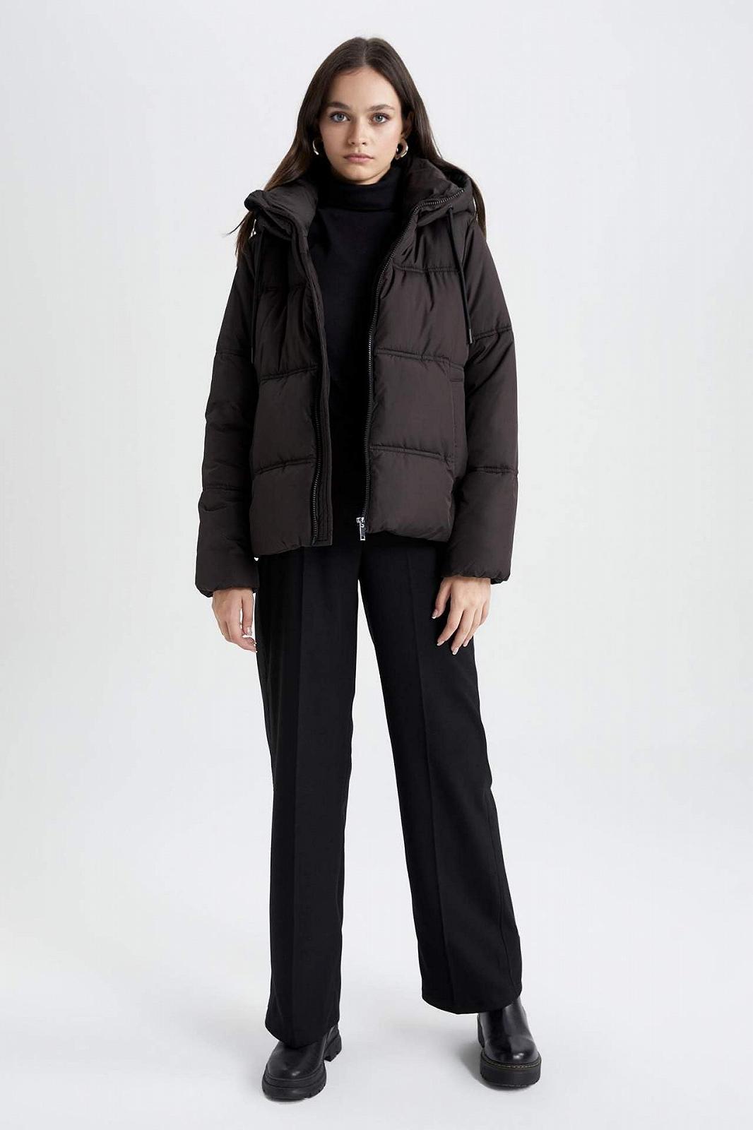 Жіноча зимова куртка Пальто DeFacto Relax Fit З капюшоном, фото №5
