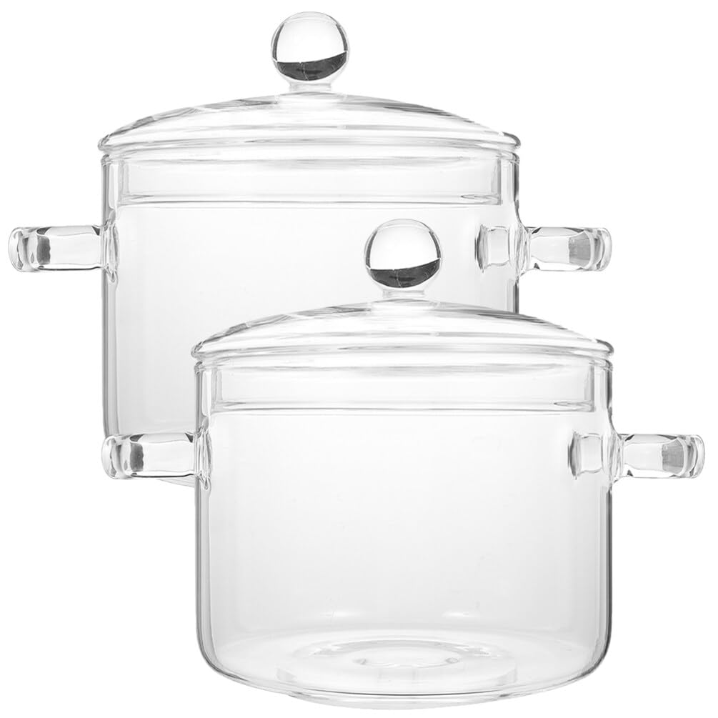 Кастрюля HEMOTON 2 стеклянные кастрюли с крышкой термостойкие прозрачные для приготовления на плите, фото №1 Кастрюля HEMOTON 2 стеклянные кастрюли с крышкой термостойкие прозрачные для приготовления на плите, фото №1