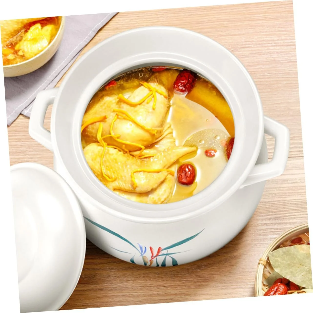 Кастрюля для супа VALICLUD керамическая термостойкая глиняная, фото №4