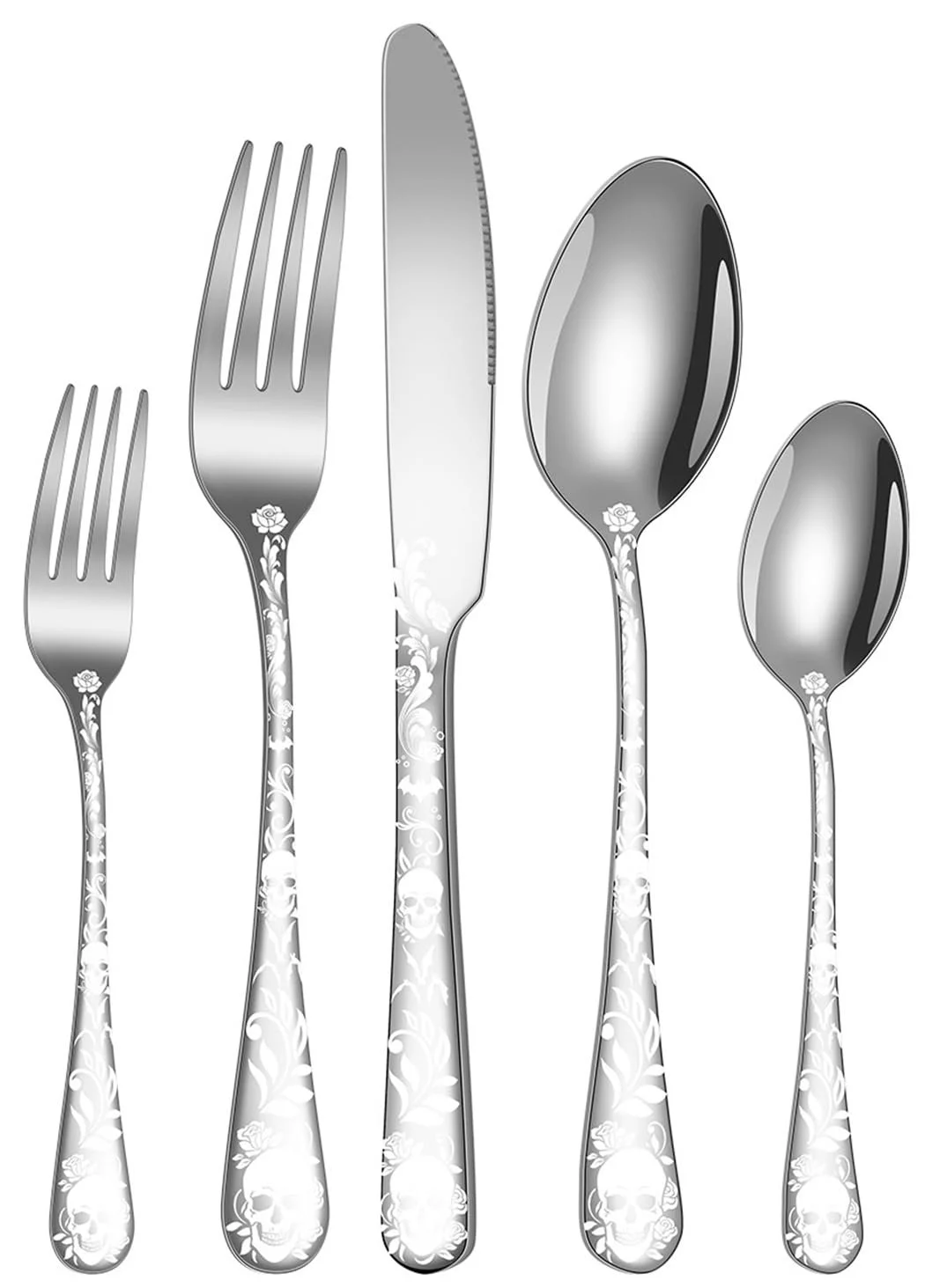 Набор столовых приборов XIAOYU Gothic Skull Bizarre Halloween 5 штук, фото №1 Набор столовых приборов XIAOYU Gothic Skull Bizarre Halloween 5 штук, фото №1