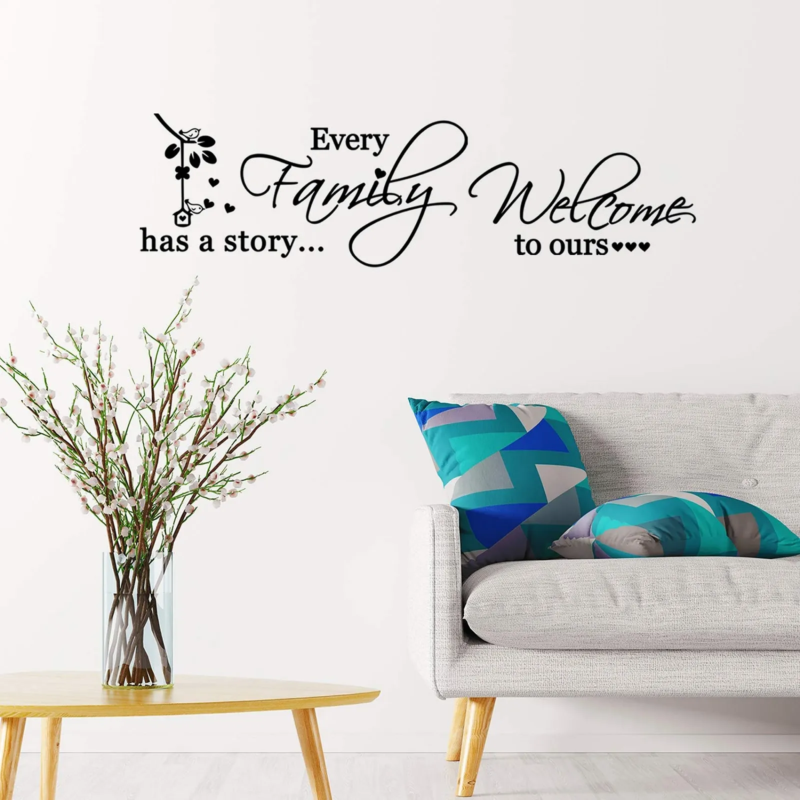 Наклейка на стену Jiayaus Цитата Every Family Has A Story Виниловая 44 x 34 см, фото №7