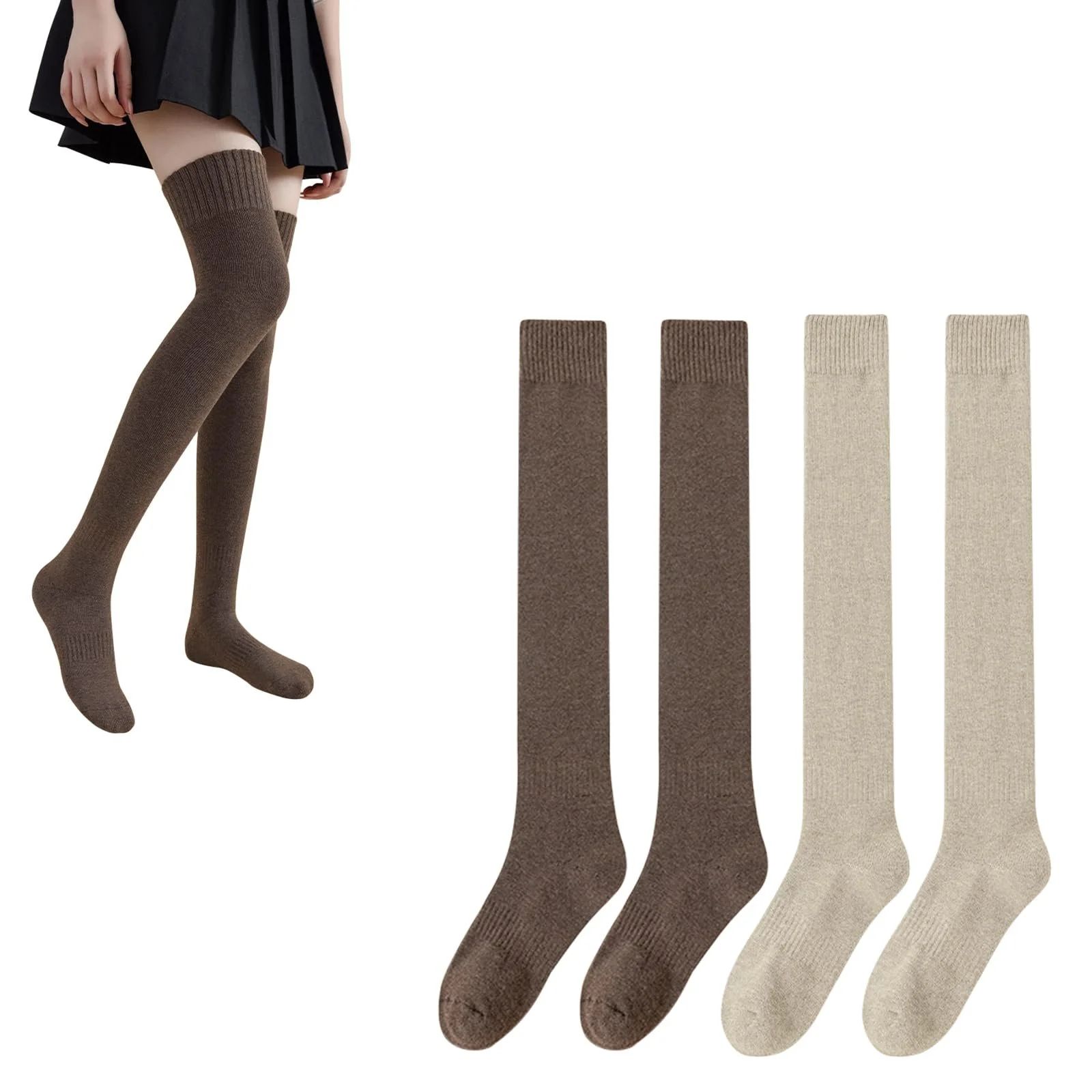 Жіночі шкарпетки вище коліна LUVDECO, 2 пари, фото №1