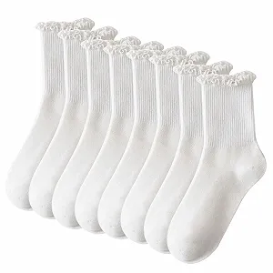 Шкарпетки з рюшами Білі (6 пар) - Фото 1