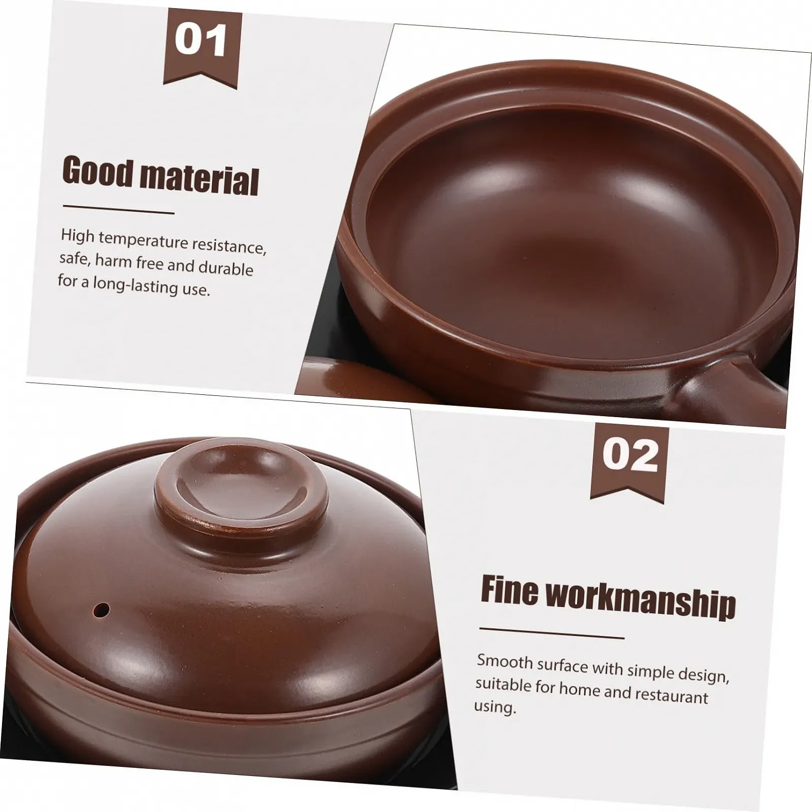 Ківш для запікання SOLUSTRE керамічний з кришкою набір, фото №6