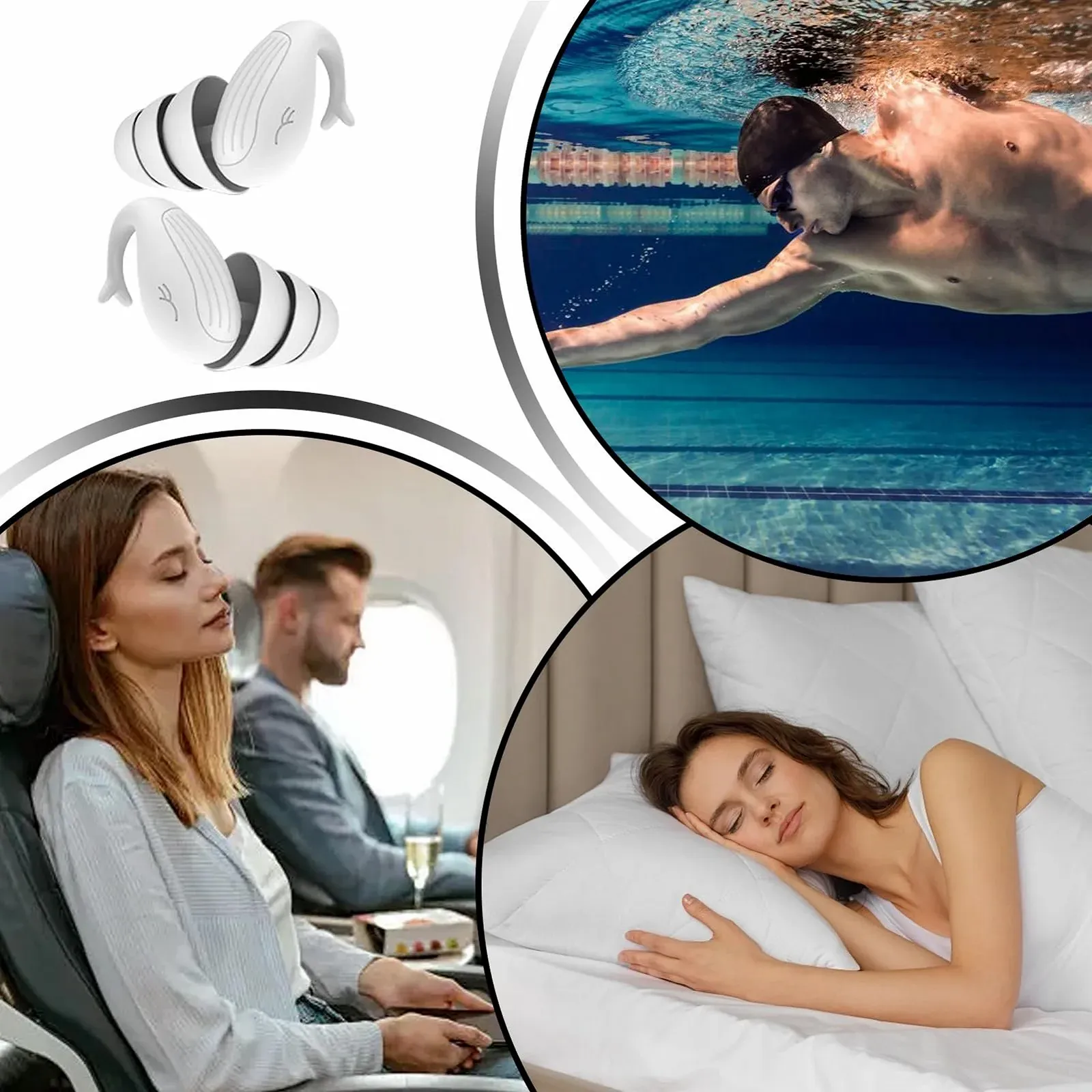 Беруші Силіконові для сну Водонепроникні Беруші Шумозаглушення для механічних видів спорту Туризму Концертів, фото №4