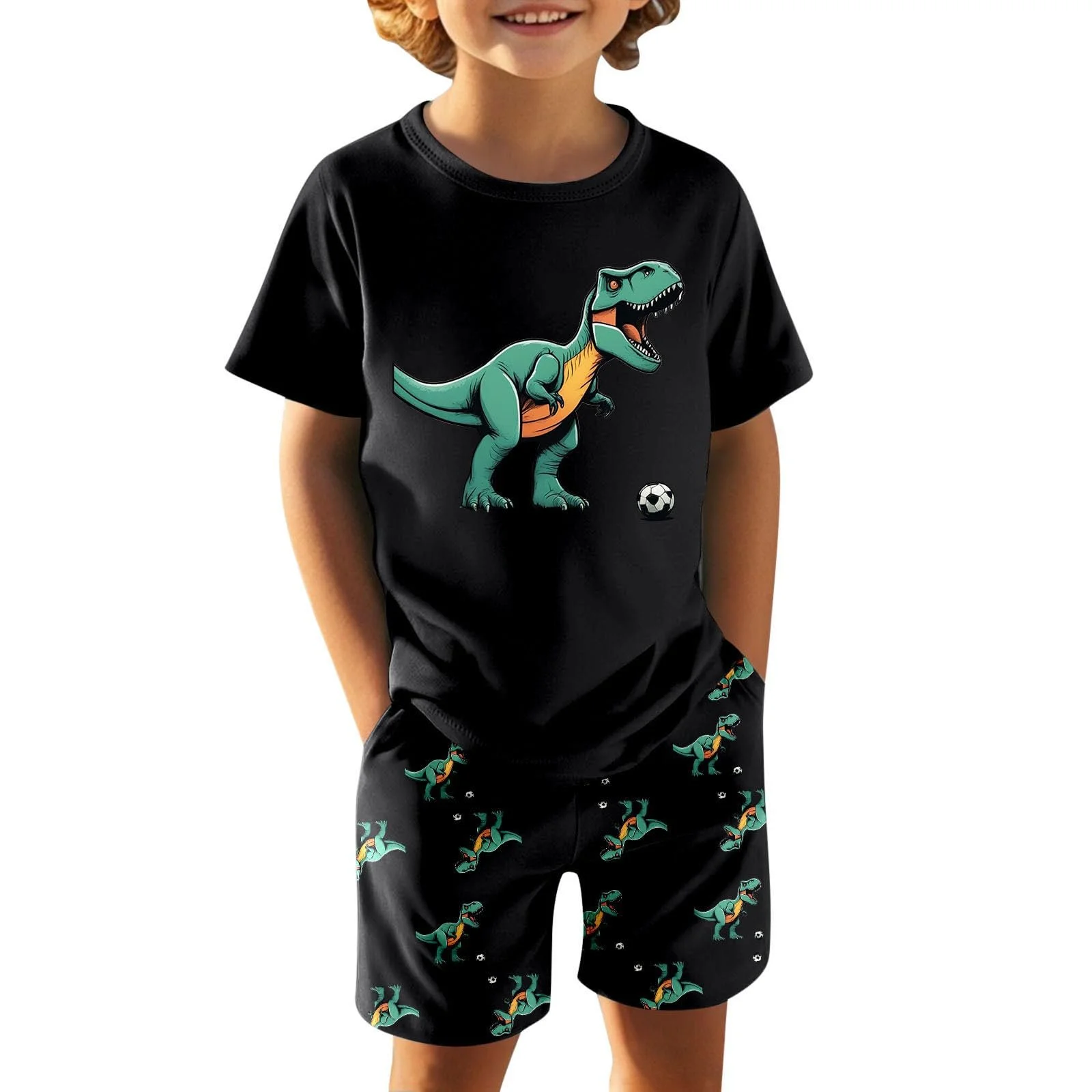 Комплект пижам детский (2 шт) Хлопок Динозавр, фото №7