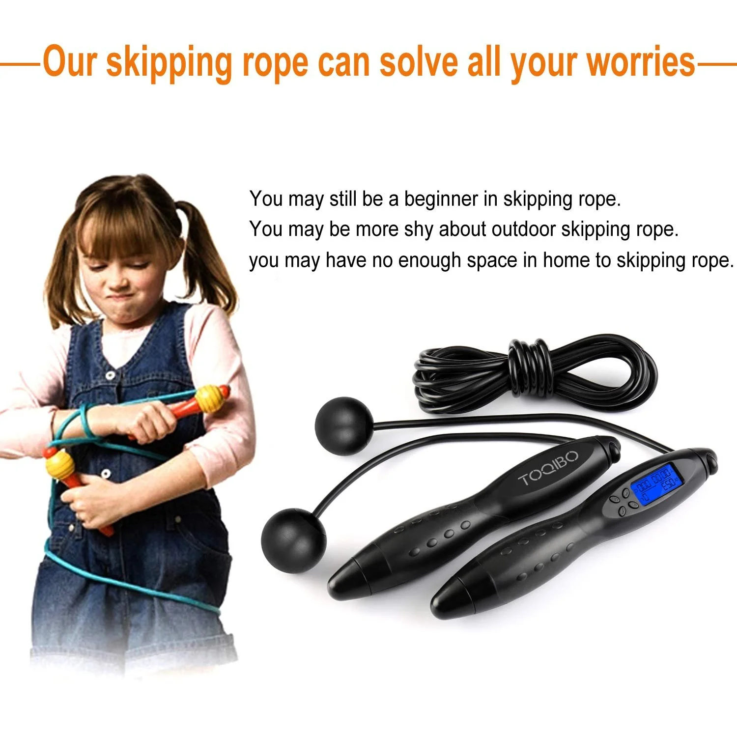 Скакалка Speed Rope Digital Wireless з лічильником калорій Регульована Чорна, фото №4 Скакалка Speed Rope Digital Wireless з лічильником калорій Регульована Чорна, фото №4